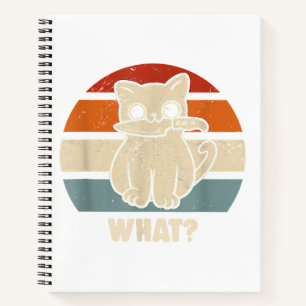 Retro Was Katze Messer Miauen Kätzchen Lustige Kat Notizbuch