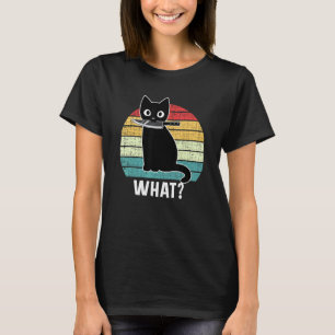 Retro Was Katze Schwarzes Messer Miaut Kätzchen Ka T-Shirt