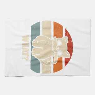 Retro, was Katzenmesser bedeuten, dass Kätzchen Ma Geschirrtuch