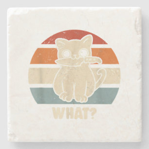 Retro, was Katzenmesser bedeuten, dass Kätzchen Ma Steinuntersetzer