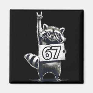 Retro-Waschbär 67-Shirts Rock-Musik Männer Kinder Magnet