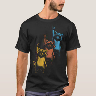Retro-Waschbär-Rock-Musik-Rock-Festival Lustig T-Shirt