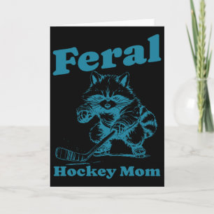 Retro-Waschbär verwilderte Hockey-Mutter Hockey-Sp Karte