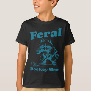 Retro-Waschbär verwilderte Hockey-Mutter Hockey-Sp T-Shirt