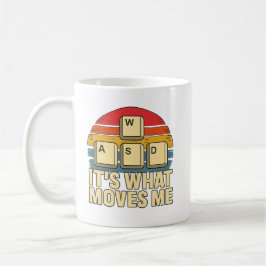 Retro WASD Gaming Keys Funny PC Gamer Design, retr Kaffeetasse