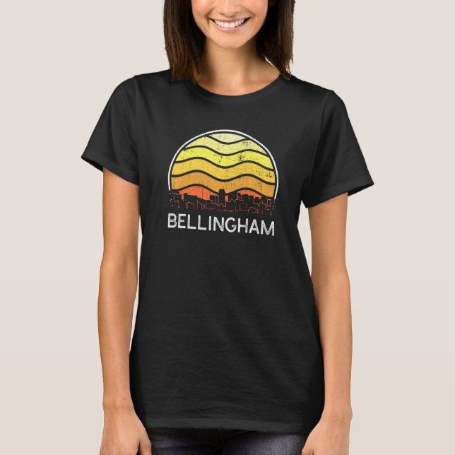 Retro Washington Bellingham Visitors Skyline Vinta T-Shirt (Vorderseite)