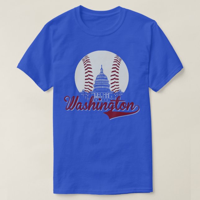 Retro Washington DC Baseball National Mall Silhoue T-Shirt (Design vorne)