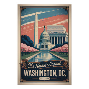 Retro-Washington DC, die Hauptstadt der Nation im  Poster