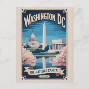Retro-Washington DC, die Hauptstadt der Nation Postkarte