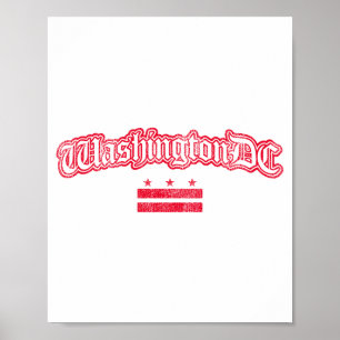 Retro-Washington-Dc-Flag-Souvenir-Langarmshirt Poster