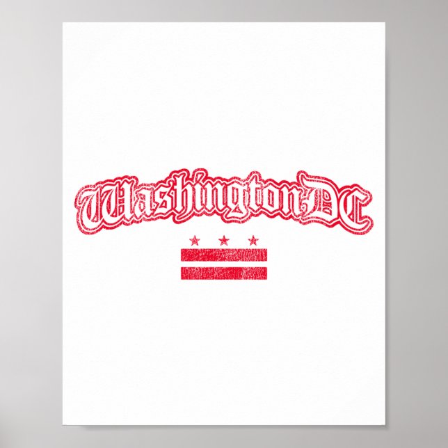 Retro-Washington-Dc-Flag-Souvenir-Langarmshirt  Poster (Vorne)