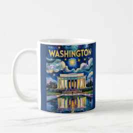 Retro Washington DC Lincoln Memorial Van Gogh Kuns Kaffeetasse