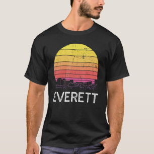Retro Washington Everett Skyline Vintag Urban Bui T-Shirt