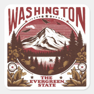 Retro Washington Quadratischer Aufkleber