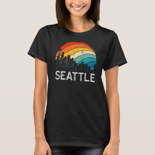 Retro Washington Seattle Skyline Vintag Urban Sky T-Shirt