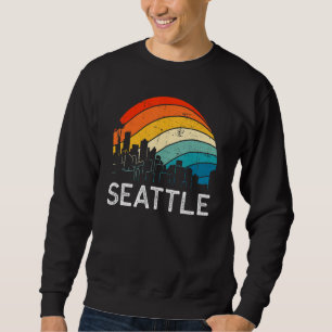 Retro Washington Seattle Skyline Vintage Urbane Sk Sweatshirt