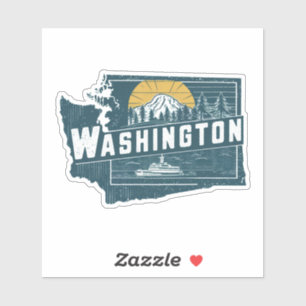 Retro Washington Staat Car Sticker