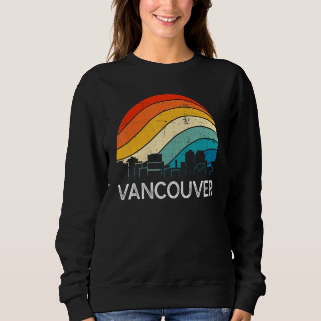Retro Washington Vancouver Skyline Vintage Urban S Sweatshirt (Vorderseite)