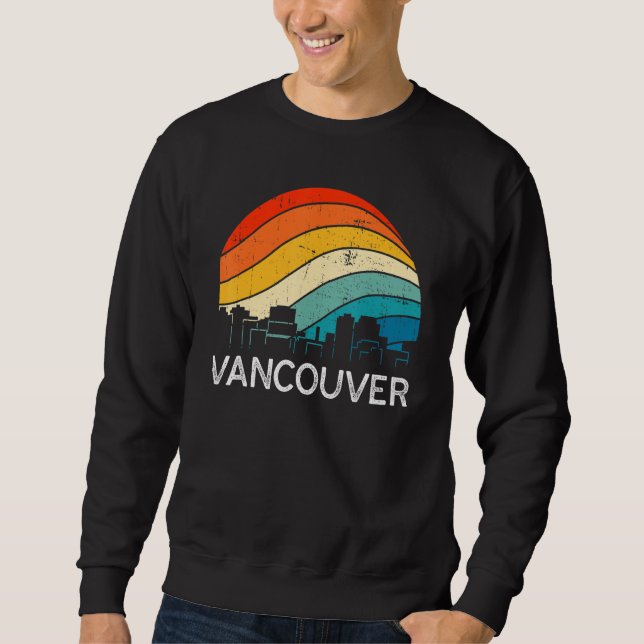 Retro Washington Vancouver Skyline Vintage Urban S Sweatshirt (Vorderseite)