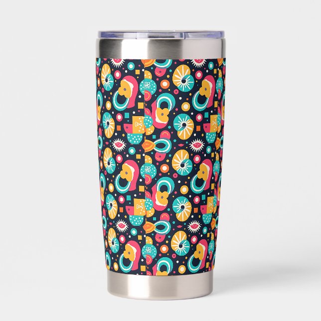 Retro-Wasserflasche, isoliert Thermobecher (Vorderseite)