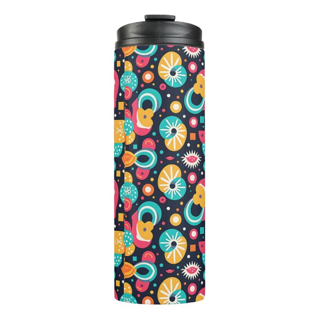 Retro-Wasserflasche, isoliert Thermosbecher (Vorderseite)
