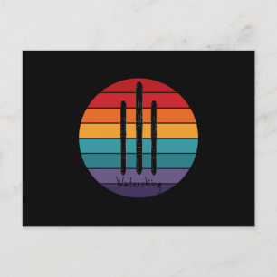 Retro Wasserski - Wasserski Postkarte