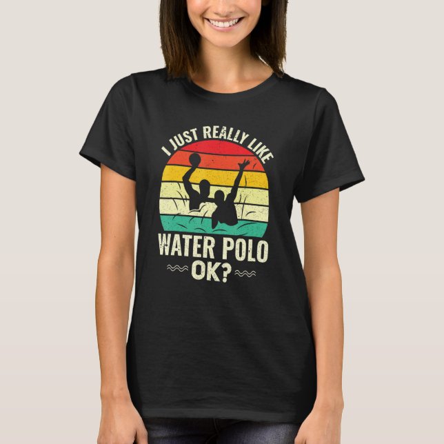 Retro Water Polo Design Ich mag Wasser P (Vorderseite)