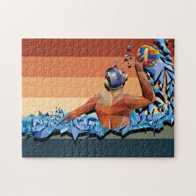 Retro Water Polo Player Puzzle (Horizontal)