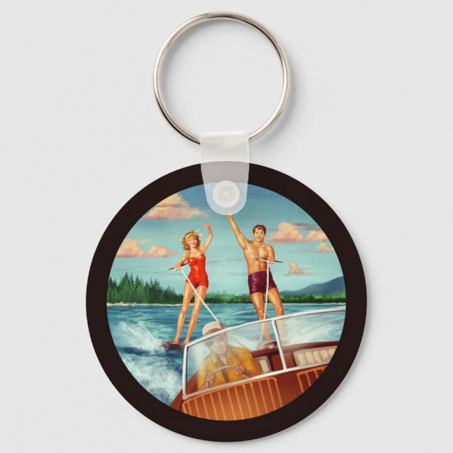 Retro Water Ski Schlüsselanhänger (Vorderseite)