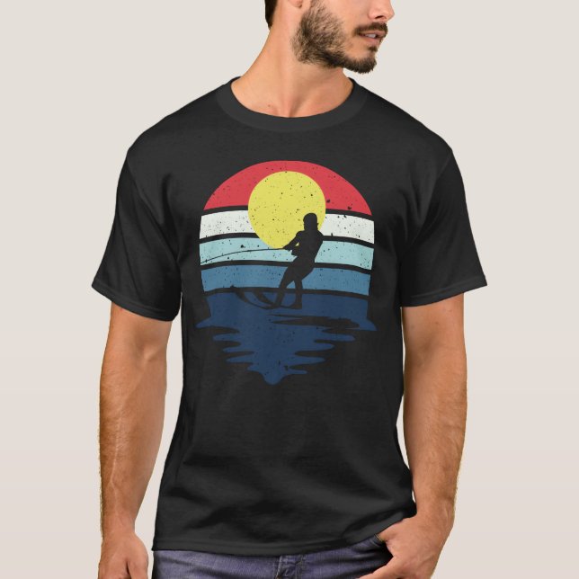Retro Water Ski Skiing Sunset Water Sports friend T-Shirt (Vorderseite)