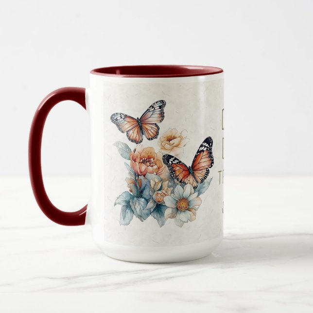 Retro Watercolor Butterfy Tasse (Links)