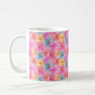 Retro Watercolor Floral Muster Kaffeetasse