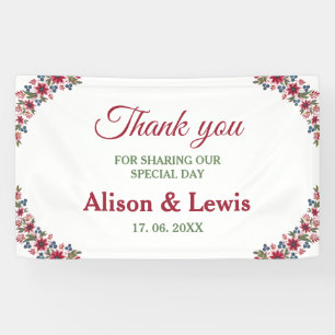 Retro Watercolor Florals Banner