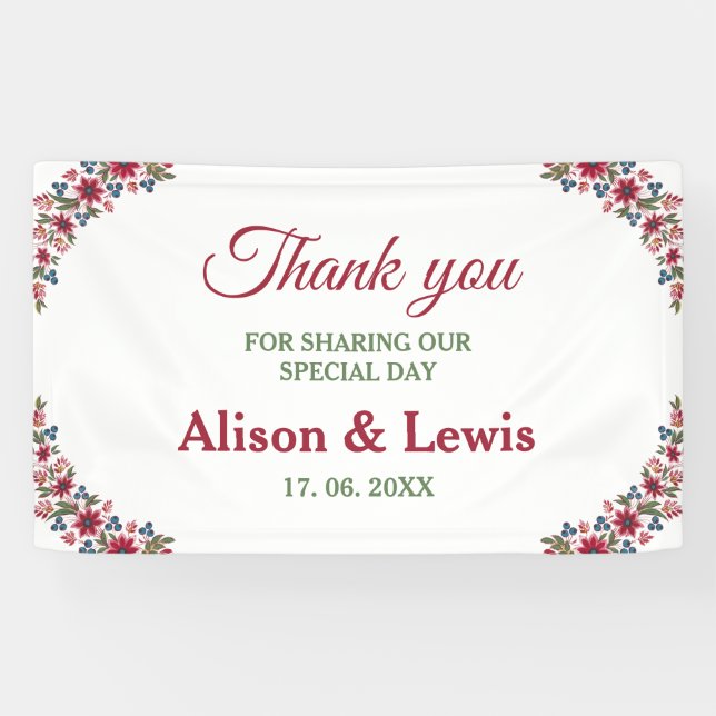 Retro Watercolor Florals Banner (Horizontal)