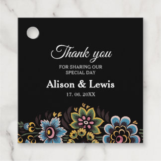 Retro Watercolor Florals Gefallen Tags Geschenkanhänger