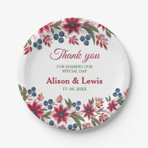 Retro Watercolor Florals Pappteller