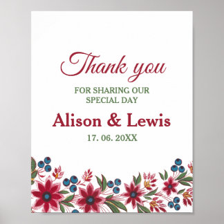 Retro Watercolor Florals Poster