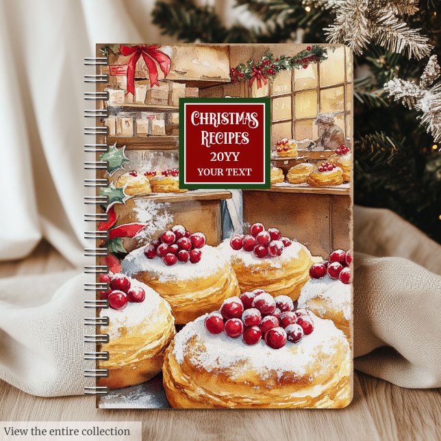 Retro Watercolor Holiday Rezept Planer Notizbuch (Retro Watercolor Holiday Recipe Planner)