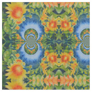 Retro Watercolor Sonnenblumenfelder Stoff