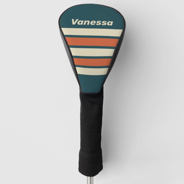 Retro Wave Across Striping with Name Golf Headcover (Vorderseite)