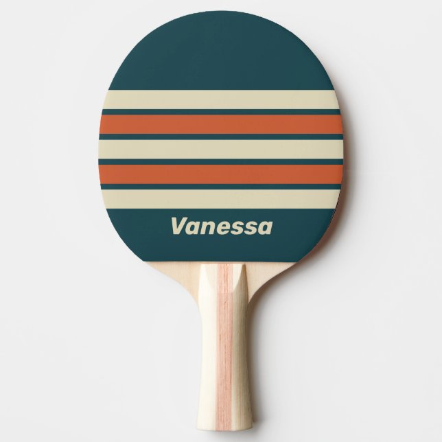 Retro Wave Across Striping with Name Tischtennis Schläger (Vorderseite)