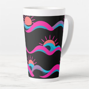 Retro-Wave-Becherdesign – 80er geometrische Sonne Milchtasse