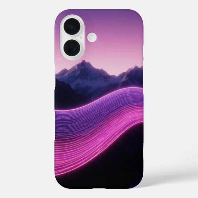 Retro-Wave-Berge Case-Mate iPhone Hülle (Rückseite)