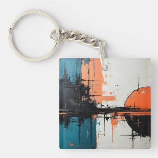 Retro Wave Design 02 Akryllischer Schlüsselanhänge Schlüsselanhänger