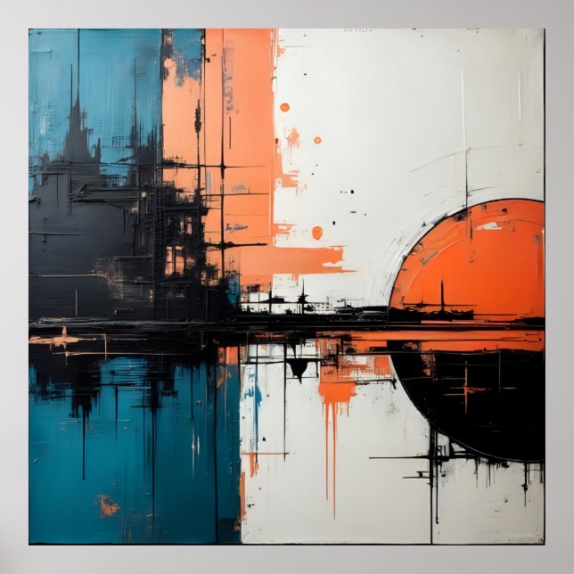 Retro Wave Design 02 Square Poster (Vorne)