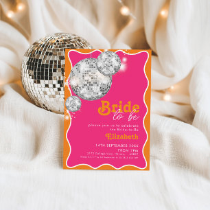 Retro Wave Disco Bridal Dusche Einladung