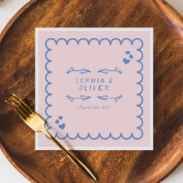 Retro Wave Doodle Illustrierte handgeschriebene Ho Serviette