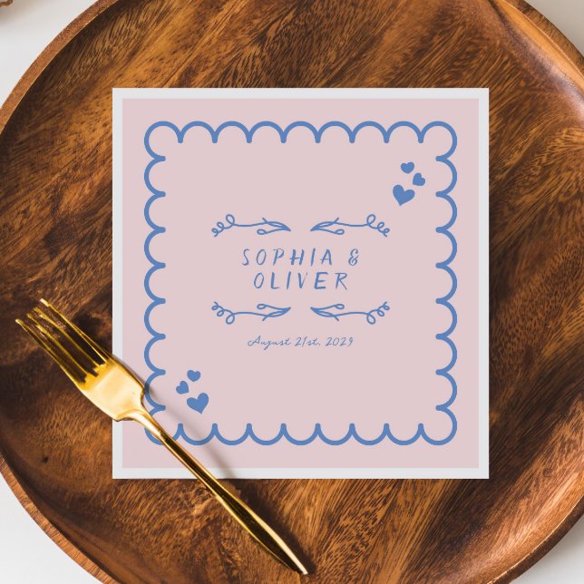 Retro Wave Doodle Illustrierte handgeschriebene Ho Serviette (Von Creator hochgeladen)