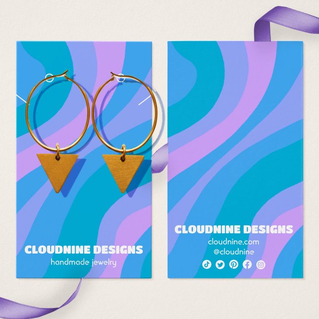 Retro Wave Earring Necklace Juwelier Display Card (Blue Purple Retro Wave Earring Necklace Jewelry Display Card
)