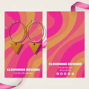 Retro Wave Earring Necklace Juwelier Display Card